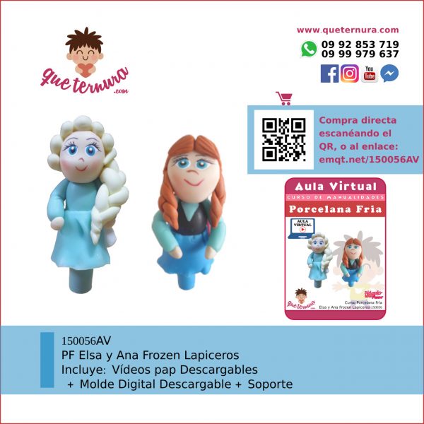 150056AV Elsa y Ana Frozen Lapiceros - Aula Virtual Porcelana Fría