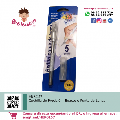 HER0157 Cuchilla de Precisión, Exacto, Punta de Lanza o Bisturí
