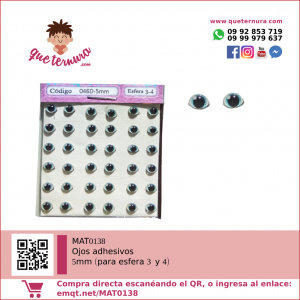 MAT0138 Ojos adhesivos Pegatinas 5mm (para esfera 3y4)