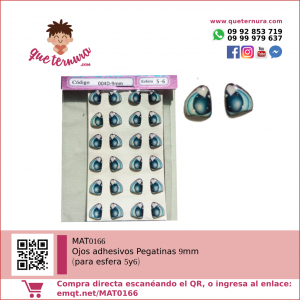 MAT0166 Ojos adhesivos Pegatinas 9mm (para esfera 5y6)