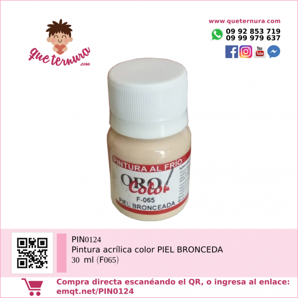 PIN0124 Pintura acrílica color PIEL BRONCEDA 30 ml (F065)