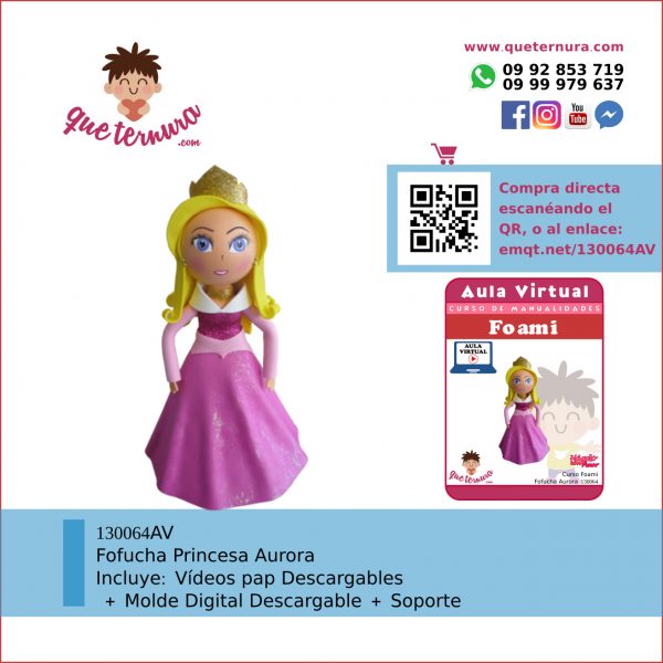 130064AV Fofucha Princesa Aurora - Aula Virtual Foami