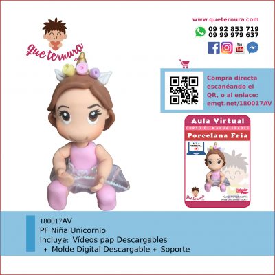 180017AV Niña Unicornio - Aula Virtual Porcelana Fría