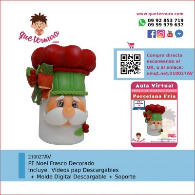 210027AV Papá Noel Frasco Decorado - Aula Virtual Porcelana Fría