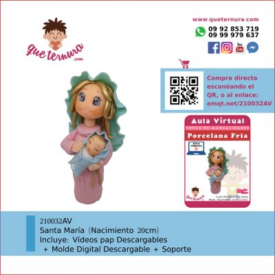 210032AV Santa Maria (Nacimiento 20cm) - Aula Virtual Porcelana Fría