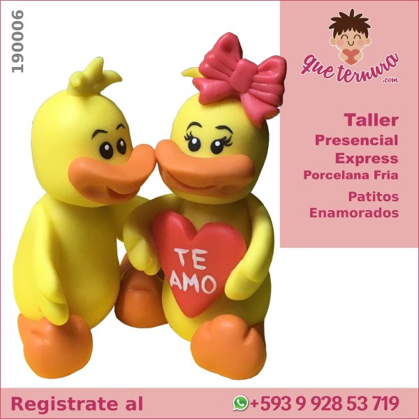 190006CEx Porcelana Fría Patitos Enamorados Curso Express Presencial en Porcelana Fria