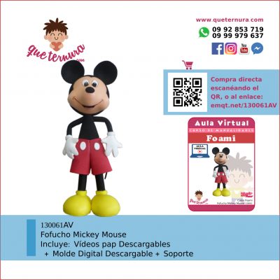 Fofucho Mickey Mouse Aula Virtual 130061AV En Porcelana Fria y Foami queternura