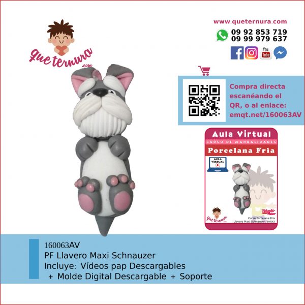 160063AV Llavero Maxi Schnauzer - Aula Virtual Porcelana Fria