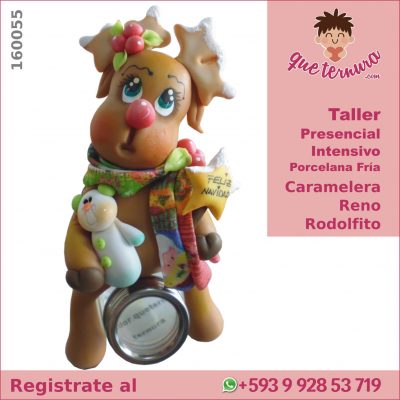 160055CIn Caramelera Reno Rodolfito (Intensivo) en Porcelana Fría