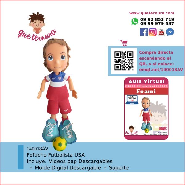 140018AV Fofucho Futbolista USA - Aula Virtual Foami