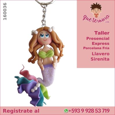 160036CEx PF Llavero Sirenita Curso Express en Porcelana Fría