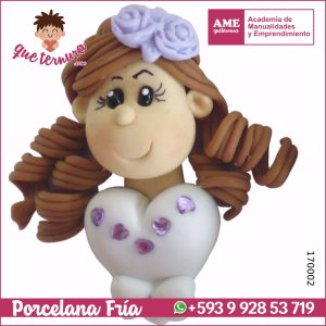 AME 170002 PF Recuerdo Novios - La Novia Invitación en Porcelana Fría