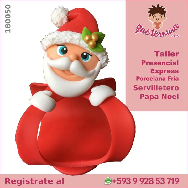 180050CEx PF Servilletero Papá Noel Curso Express en Porcelana Fria