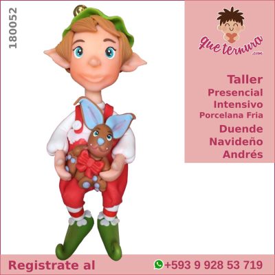 180052CIn PF Duende Navideño Andres Curso Intensivo en Porcelana Fria