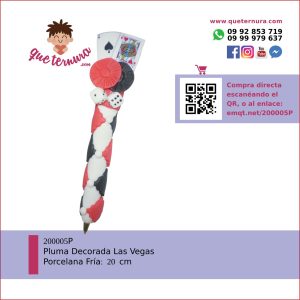 200005P PF Pluma Decorada Las Vegas en Porcelana Fria