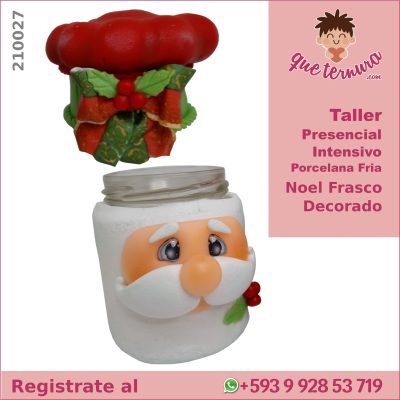 210027CIn PF Papá Noel Frasco Decorado Curso Intensivo en Porcelana Fria