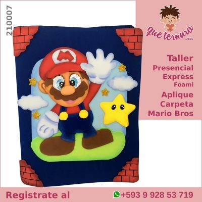 210007CEx Aplique Carpeta Mario Bros Curso Express en Foami