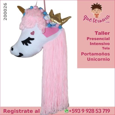 200026CIn T Portamoños Unicornio Curso Intensivo en Tela