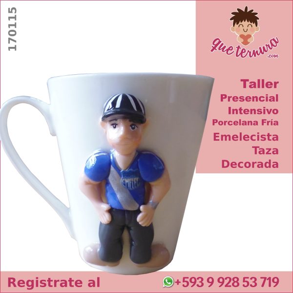 170115CIn PF Emelecista Taza Decorada Curso Intensivo en Porcelana Fria