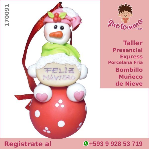 170091CEx PF Bombillo Muñeco de Nieve Curso Express en Porcelana Fria