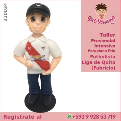 210034CIn PF Futbolista Liga de Quito (Fabricio) 15cm Curso Presencial Intensivo en Porcelana Fria