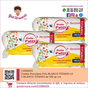 COM0025 Combo Porcelana Fría BLANCO TITANIO x3